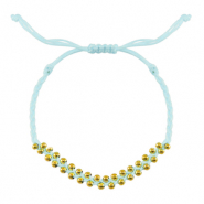 Armband Rostfrei Stahl Perlen Mint blue-gold