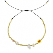 Armband mixed beads Yellow-pink-gold