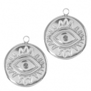 Anhänger aus Stainless Steel - Rostfreiem Stahl Eye of Providence Silber