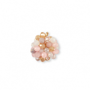 Facetten Perlen Anh&auml;nger Zwischenst&uuml;ck 16mm Multicolour Beige-pink