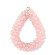 Facetten Perlen Anh&auml;nger Drop Light pink