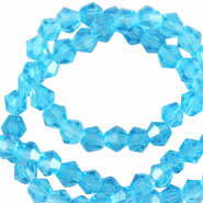 Facetten top Glas perlen Bicone 6mm Azure turquoise blue