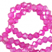 Facetten top Glas perlen Bicone 4mm Neon pink