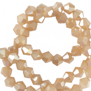 Facetten top Glas perlen Bicone 4mm Latte beige
