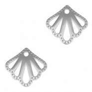 Anhänger aus Stainless Steel - Rostfreiem Stahl Zwischenstück Shell Silver