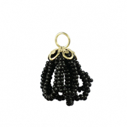 Facetten Perlen Anh&auml;nger Gold-black