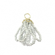 Facetten Perlen Anh&auml;nger Gold-icy grey