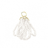 Facetten Perlen Anh&auml;nger Gold-white