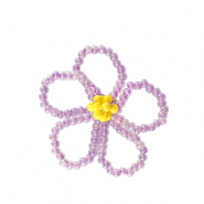 Facetten Perlen Anh&auml;nger Flower Purple-yellow