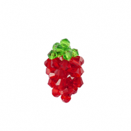 Facetten Perlen Anh&auml;nger Strawberry Red-green