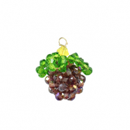 Facetten Perlen Anh&auml;nger Blackberry Gold-purple green