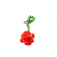 Facetten Perlen Anh&auml;nger Redcurrant Gold-red green