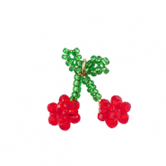 Facetten Perlen Anh&auml;nger Cherries Gold-red green