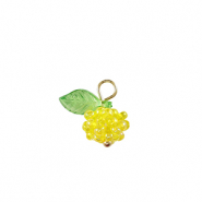 Facetten Perlen Anh&auml;nger Berry Gold-green yellow