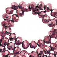 Facetten Top Glas Perlen 4x3mm Rondellen Magenta pink-pearl shine coating