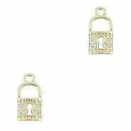 TQ Metall Brass Anh&auml;nger Lock Gold