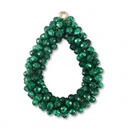 Facetten Perlen Anhänger Drop Fairway green
