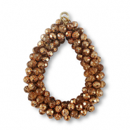 Facetten Perlen Anhänger Drop Copper brown