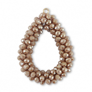 Facetten Perlen Anhänger Drop Taupe brown