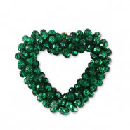 Facetten Perlen Anhänger Heart Fairway green