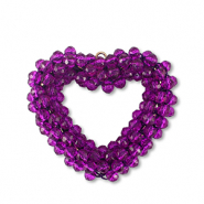 Facetten Perlen Anhänger Heart Tillandsia purple