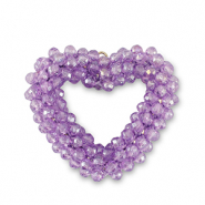 Facetten Perlen Anhänger Heart Purple