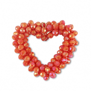 Facetten Perlen Anhänger Heart Fiery red