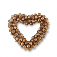 Facetten Perlen Anhänger Heart Copper brown