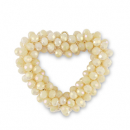 Facetten Perlen Anhänger Heart Vanilla yellow