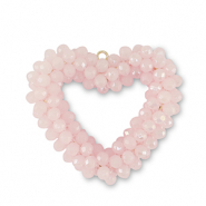Facetten Perlen Anhänger Heart Light pink