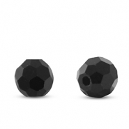 Facetten Top Glas Perlen rund 6mm Black-Pearl Shine Coating