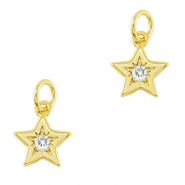 TQ Metall Brass Anh&auml;nger Zirconia Star Gold
