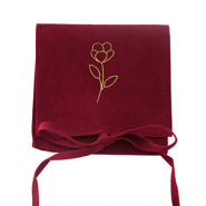 Schmuck Beutel Blume Burgundy red-gold