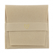 Schmuck Beutel Herz Latte beige-gold