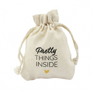 Leinen Schmuck Beutel "Pretty things inside" Off white