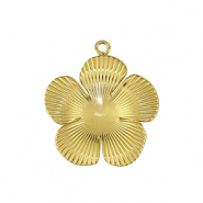 Anh&auml;nger aus Stainless Steel - Rostfreiem Stahl flower Gold