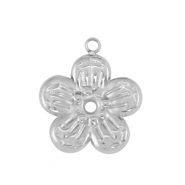 Anh&auml;nger aus Stainless Steel - Rostfreiem Stahl flower Silver