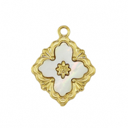 Anh&auml;nger aus Stainless Steel - Rostfreiem Stahl flower Gold
