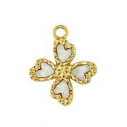 Anh&auml;nger aus Stainless Steel - Rostfreiem Stahl flower Gold
