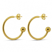 Stainless Steel - Rostfrei Stahl Ohrringe 25mm Gold