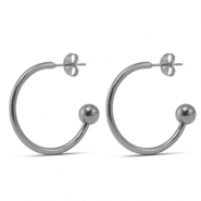 Stainless Steel - Rostfrei Stahl Ohrringe 25mm Silver