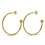 Stainless Steel - Rostfrei Stahl Ohrringe 38mm Gold