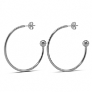 Stainless Steel - Rostfrei Stahl Ohrringe 38mm Silver