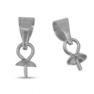 Zubehör aus Stainless Steel - Rostfreiem Stahl Endkappen für Perlen Silver