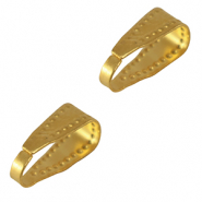 Zubeh&ouml;r aus Stainless Steel (rostfreiem Stahl) Collierschlaufe oval f&uuml;r Anh&auml;nger Gold