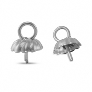 Zubehör aus Stainless Steel - Rostfreiem Stahl Endkappen für Perlen Silver