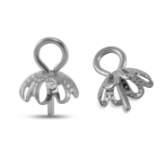 Zubehör aus Stainless Steel - Rostfreiem Stahl Endkappen für Perlen Silver