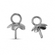 Zubehör aus Stainless Steel - Rostfreiem Stahl Endkappen für Perlen Silver