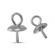 Zubehör aus Stainless Steel - Rostfreiem Stahl Endkappen für Perlen Silver