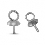 Zubehör aus Stainless Steel - Rostfreiem Stahl Endkappen für Perlen Silver